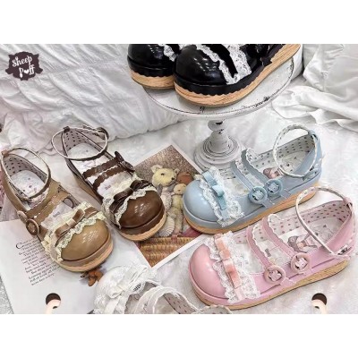 Sheep Puff Tiramisu Platform Shoes(4th Reservation/6 Colours/Full Payment Without Shipping)